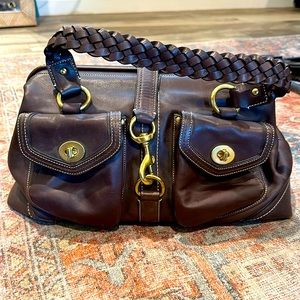 Coach Dark Brown Leather Medicine Satchel. Never used.